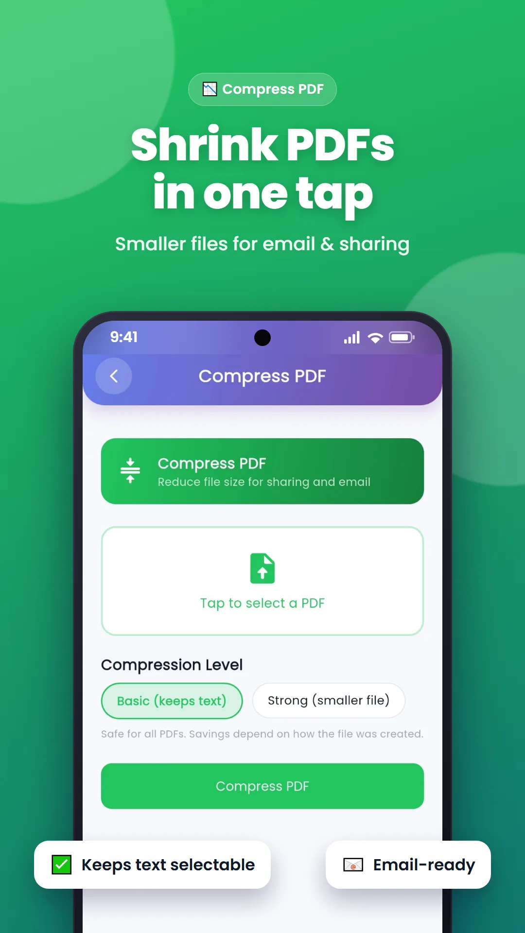 PageMate: Shrink PDFs in one tap for email and sharing